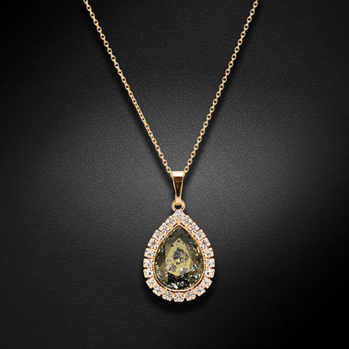 Pakabukas "Debesų Lašas (Auksinė Patina)" su Swarovski™ kristalais